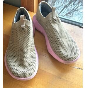 Allbirds Tree Dasher Relay Slip On Hazy Beige/Pink Sole Sneakers Wool Lined 8.5